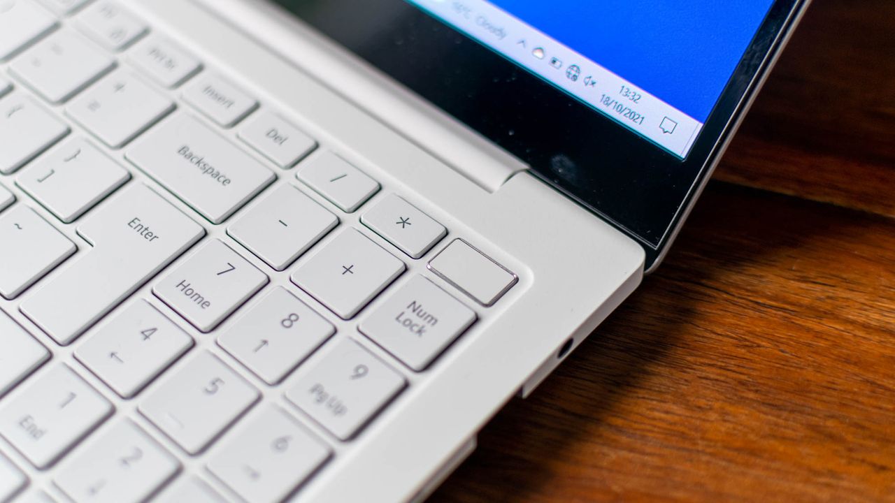 A closeup of the Samsung Galaxy Book Pro's fingerprint reader