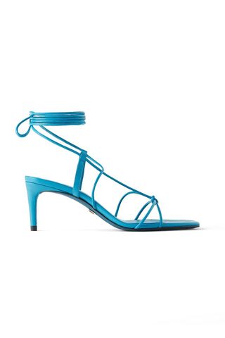 Blue Collection Metal Leather Mid-Heel Shoes