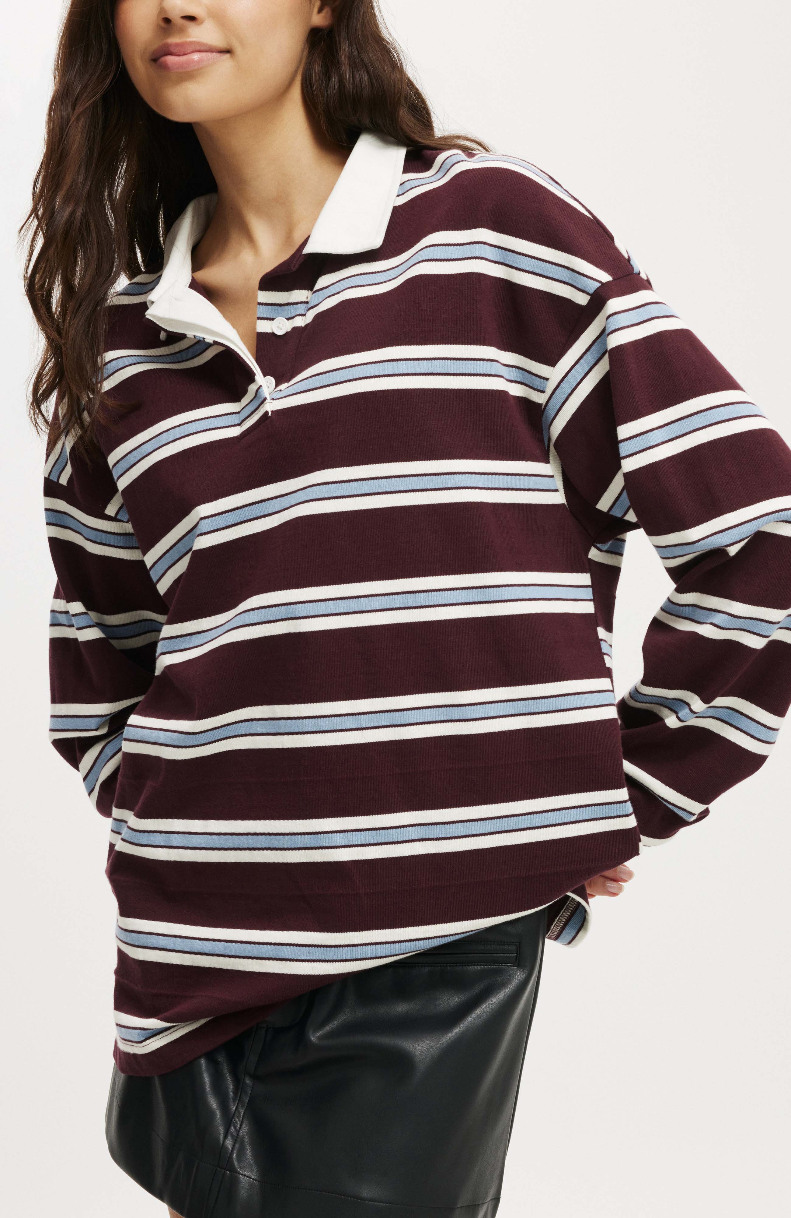 Cotton On, Oversized Long Sleeve Polo