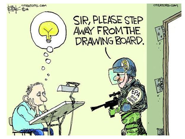 Editorial cartoon EPA lightbulb