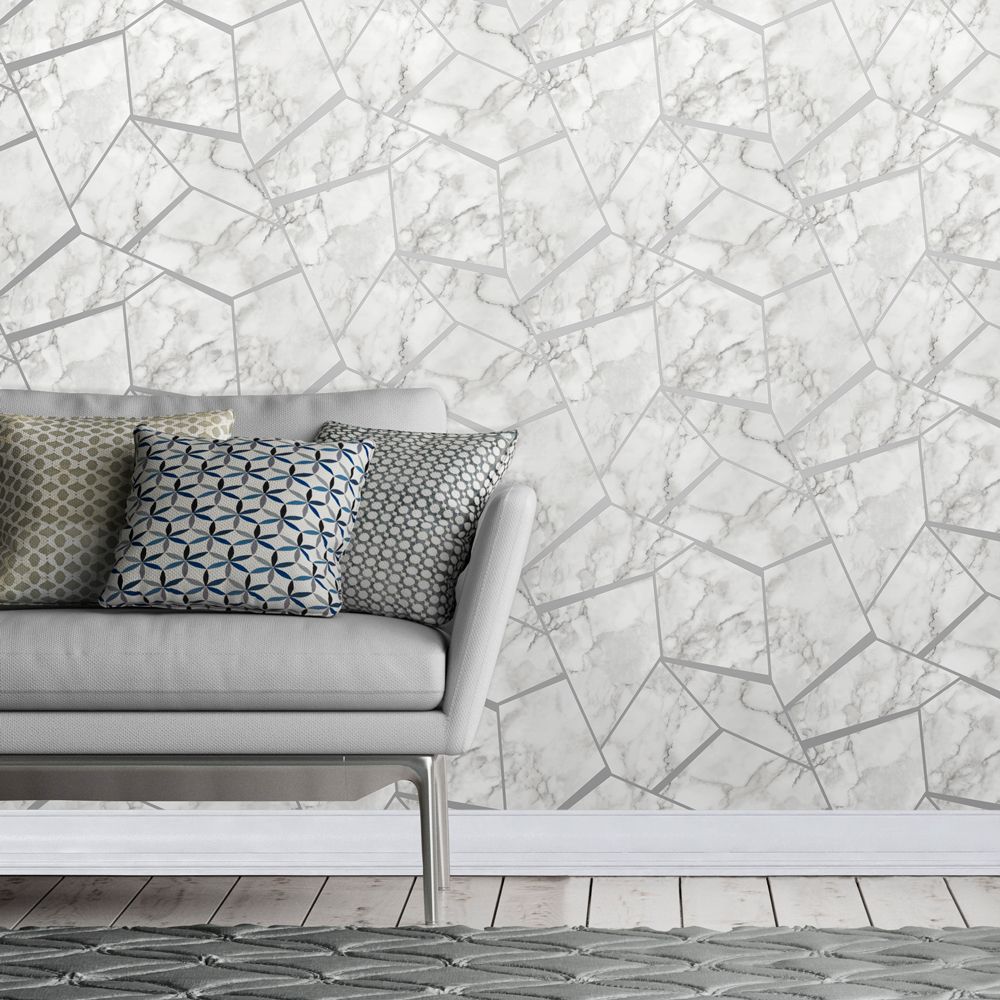 Amelie Geometric Grey Wallpaper  Cheap Wallpaper  BM
