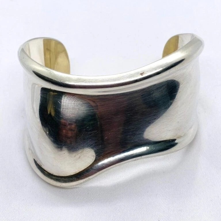 Tiffany & Co, 925 Sterling Silver Elsa Peretti Bone Cuff Bracelet