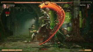 Baraka fighting Reptile in Mortal Kombat 1.