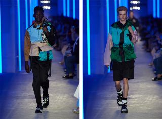 Colourful jackets modelled at Prada Men's S/S 2020