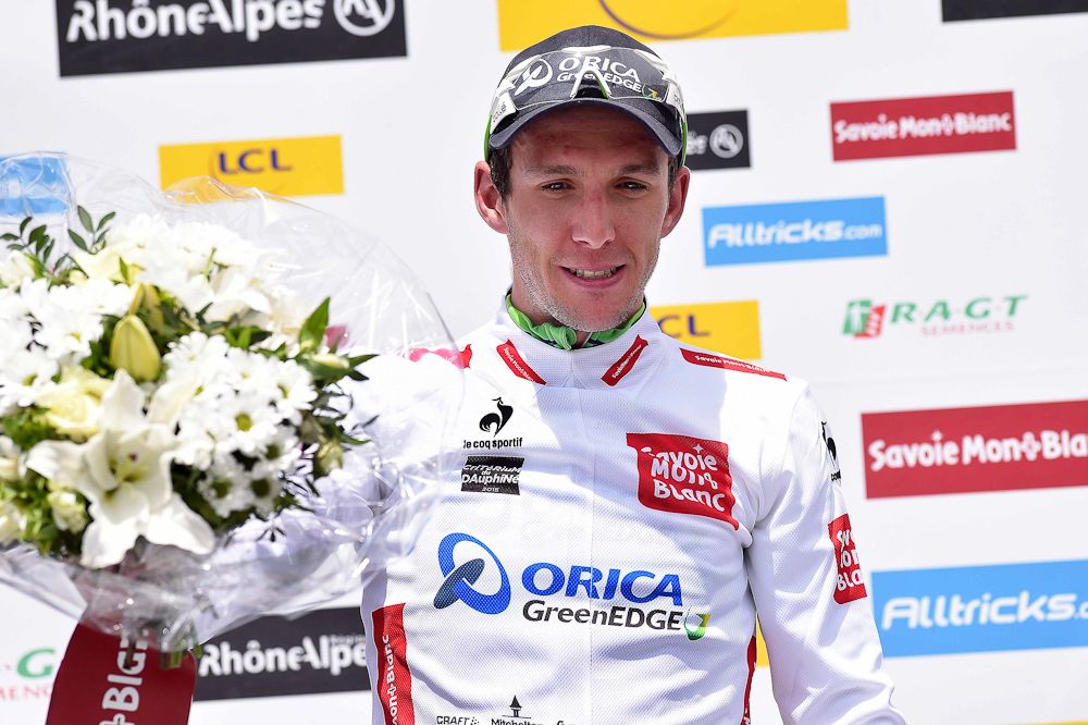 Orica's Simon Yates on the stage 6 podium.