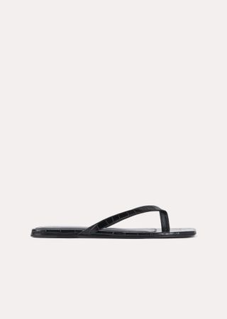 The Flip-Flop Flat Black Croco