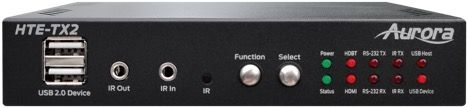 The HTE- TX2 transmitter box unit, an HDBaseT 2.0 product.