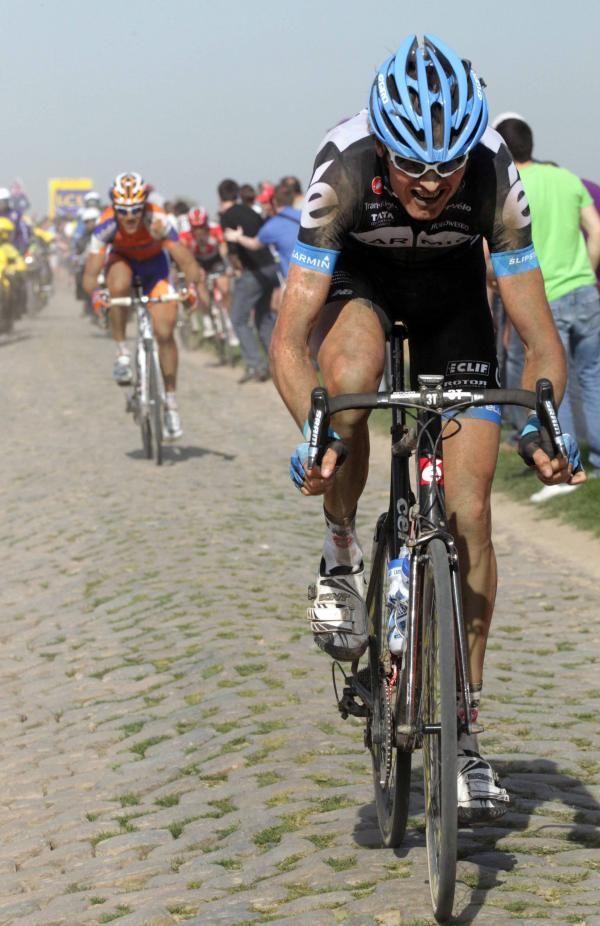 Paris-Roubaix: Johan Vansummeren (Garmin-Cervelo) makes his move.