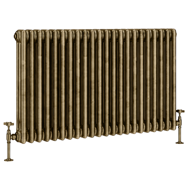 Keswick, Cast Iron Style Traditional 3 Column Antique Brass Radiator