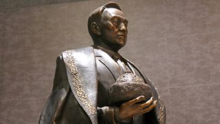 Photo of statue of Kazakhstan's President Nursultan Nazarbayev