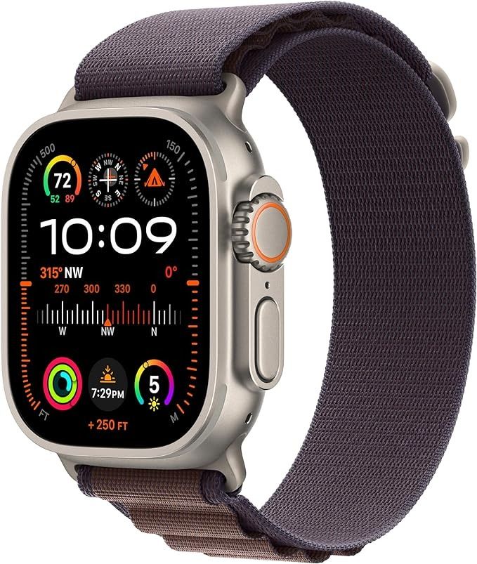 Apple, Apple Watch Ultra 2 Smartwatch With Rugged Titanium Case & Indigo Alpine Loop Large. Fitness Tracker, Precision Gps, Action Button, Extra-Long Battery Life