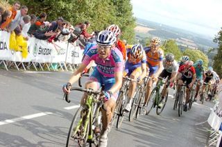Damiano Cunego (Lampre-ISD) couldn't quite match the best on the final climb.