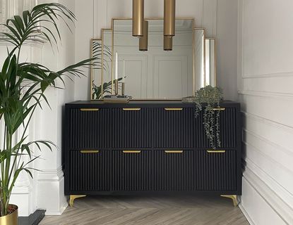 IKEA Kallax unit becomes stunning media cabinet with fluted doors