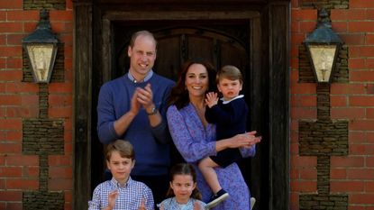 Kate Middleton and Prince William with their kids