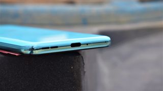 The bottom edge of a OnePlus Nord
