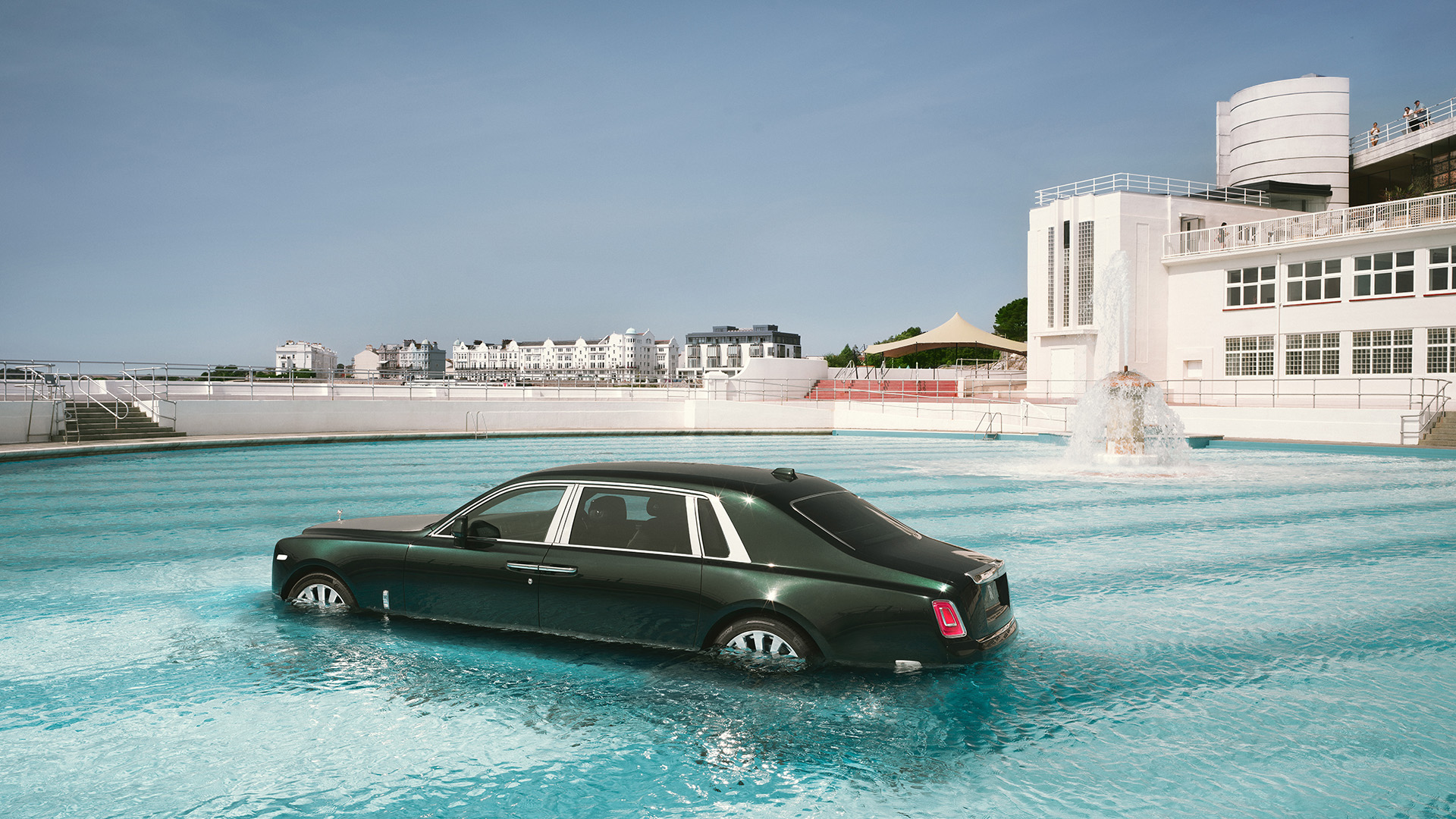 Rolls-Royce Phantom in a pool