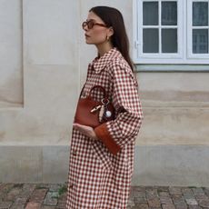 Checked trench coats