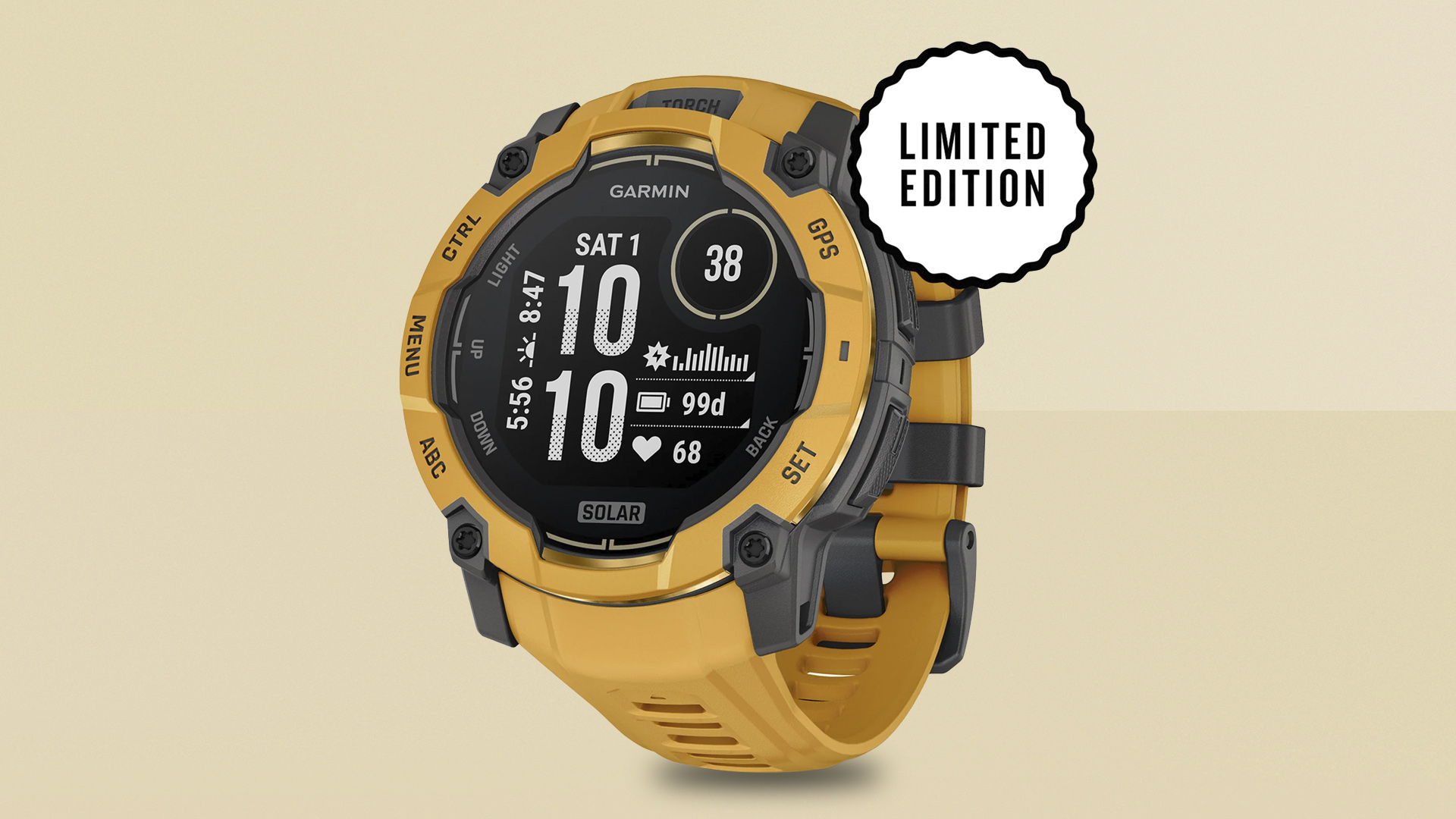 Garmin Instinct 3 Solar Alpine Rush Yellow colourway