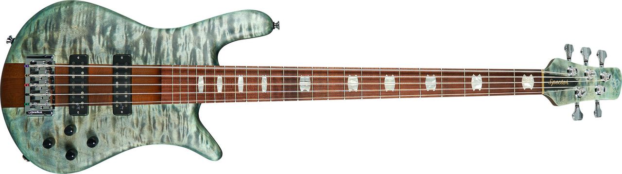 Spector's new Euro RST five-string bass in Turquoise Tide