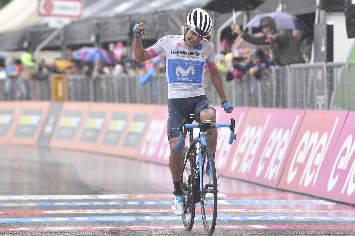 Richard Carapaz (Movistar) wins stage 8 of the Giro d'Italia
