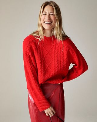 Cable-Knit Rollneck™ Sweater in Supersoft Yarn