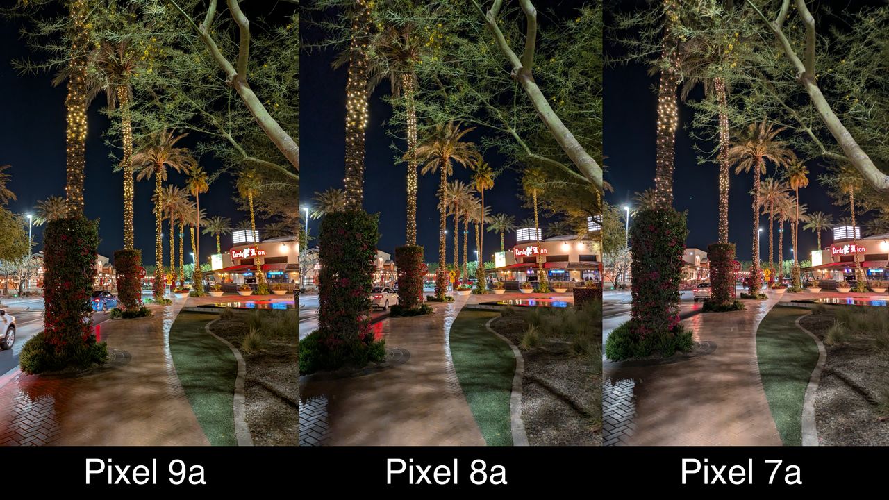 Camera samples comparing the Pixel 9a to the Pixel 8a and Pixel 7a.