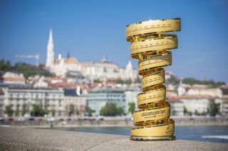 The Giro d'Italia winner's trophy in Budapest