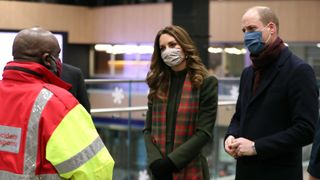 Kate Middleton and Prince William meet staff at Euston station