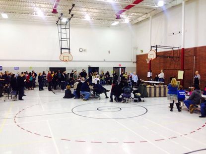 Inside the caucus site for Democratic Precinct 113.