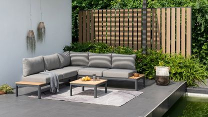 designbotschaft GmbH grey corner sofa on small patio ideas