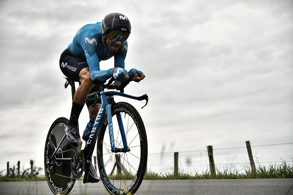 Alejandro Valverde (Movistar) time trial at the Tour de France