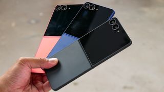 Samsung Galaxy Z Flip 7 held in the hand.