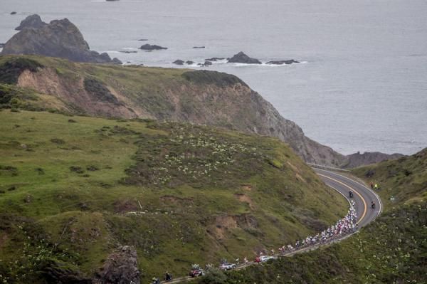 The race hits the California coast.