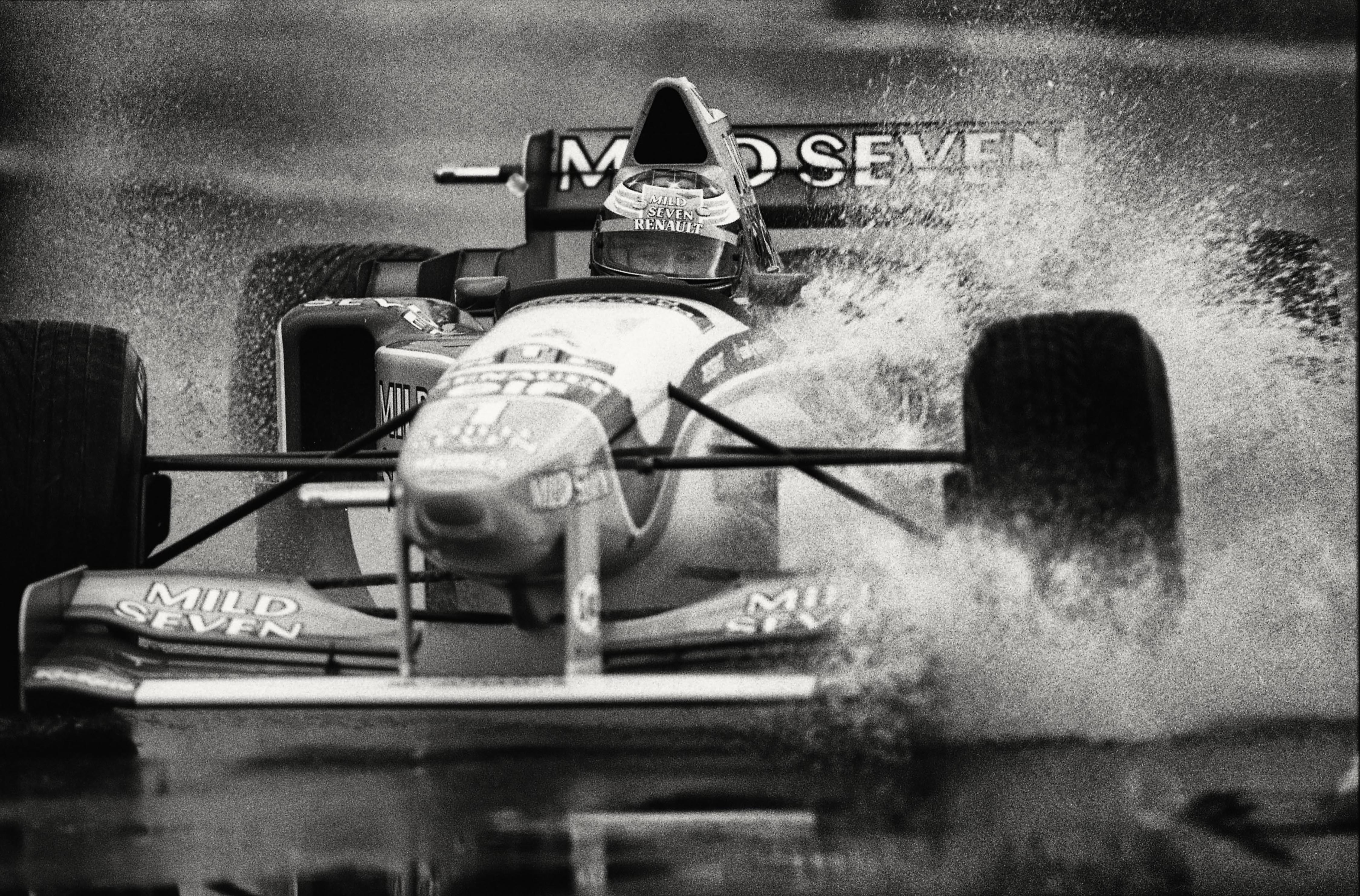 Schumacher driving in the rain
