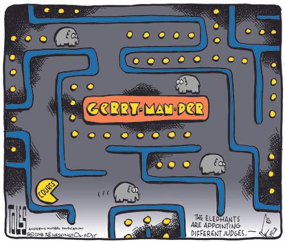 Political cartoon U.S. GOP Republicans partisan gerrymandering