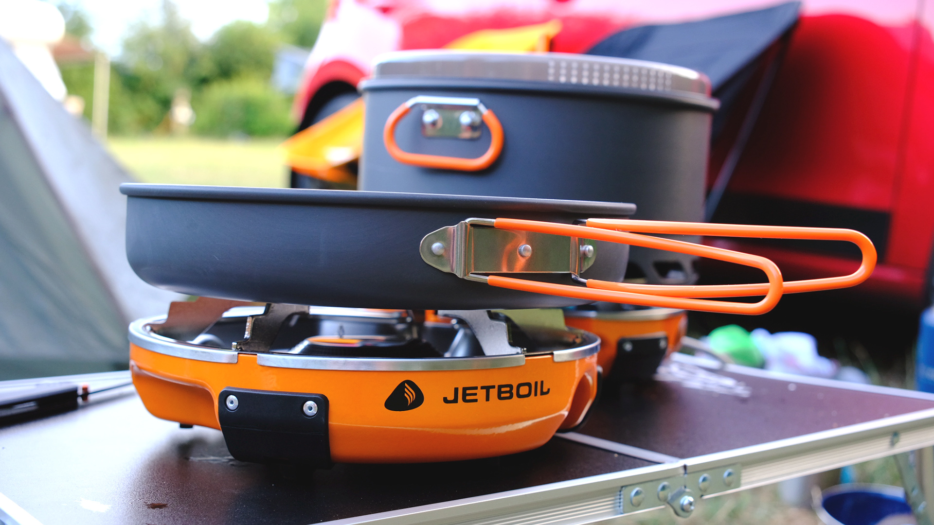 Jetboil Genesis Basecamp Stove in use