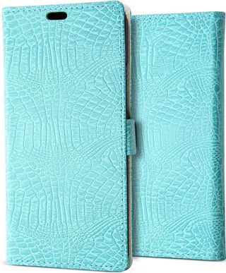 BELK crocodile leather flip wallet in blue