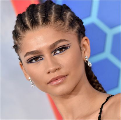 Zendaya wears graphic eyeliner look for Sony Pictures' "Spider-Man: No Way Home" Los Angeles Premiere on December 13, 2021 in Los Angeles, California. (Photo by Axelle/Bauer-Griffin/FilmMagic)