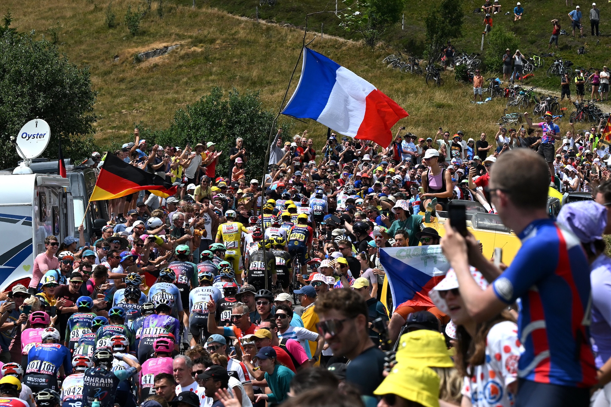 Huge crowds greeted the riders on stage 14 from Mulhouse to Le Markstein