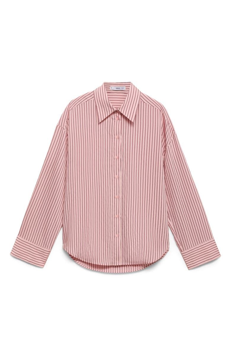 Oversize Stripe Button-Up Shirt