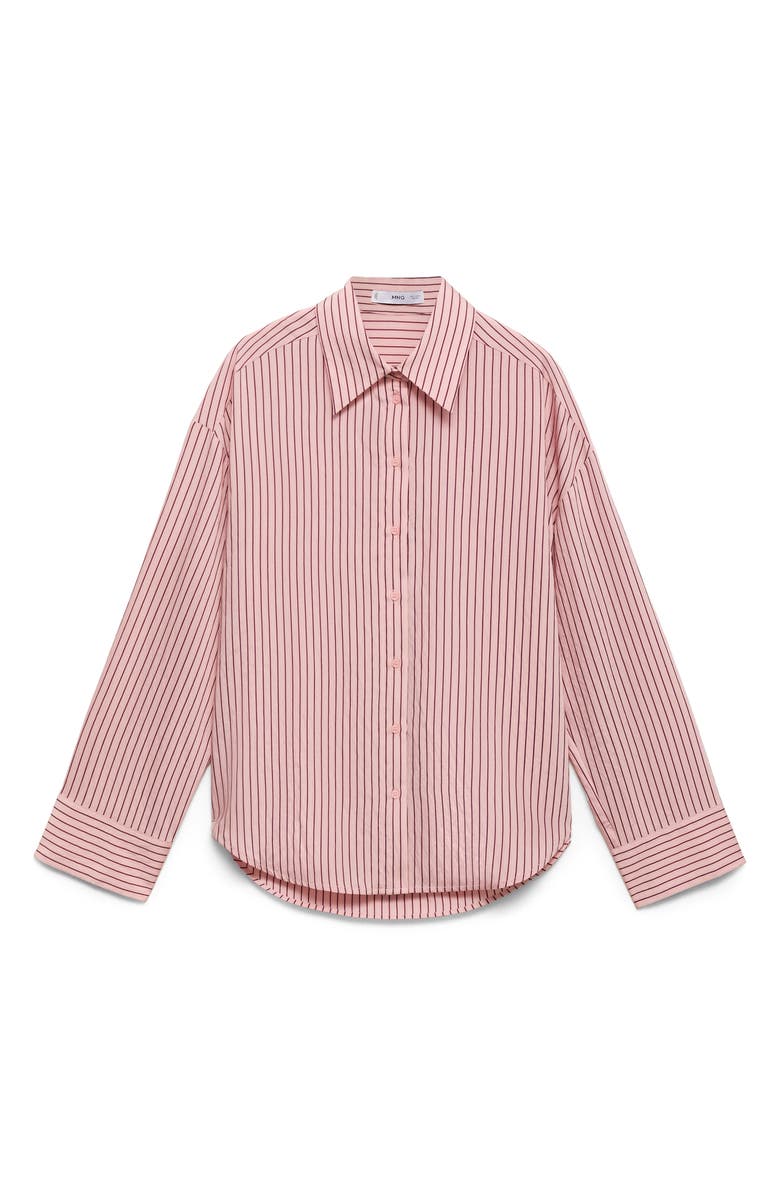 Oversize Stripe Button-Up Shirt