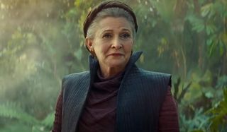 Star Wars: The Rise of Skywalker General Leia smiling on the jungle planet