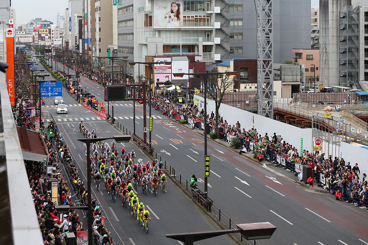 Fans lined the streets for the Japan Cup criterium
