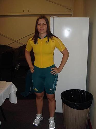 Me in the Aussie Olympic Games cycling team's uniform,