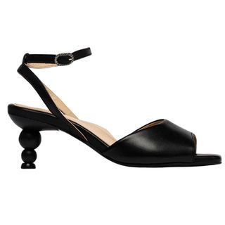 black sculptural heeled shoe