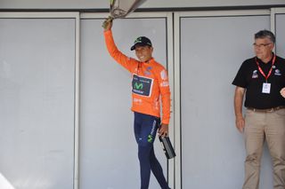 Nairo Quintana (Movistar) in the race leader's jersey