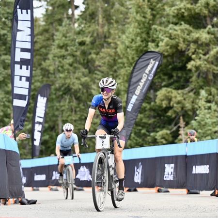 Haley Smith crosses the line to take victory at Crusher in the Tushar 2022