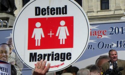 A rally led by the National Organization for Marriage