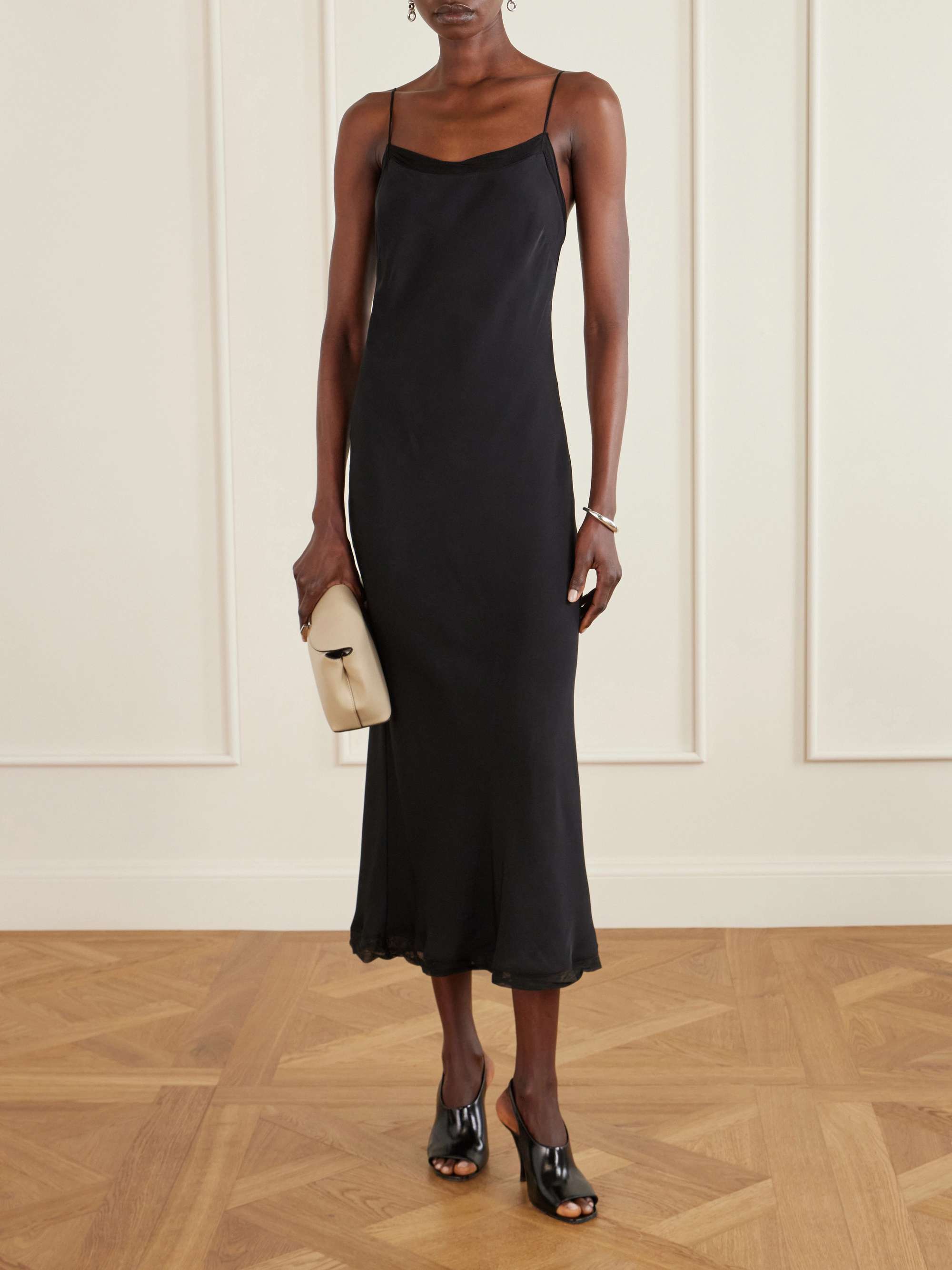 Silk-Satin Slip Dress