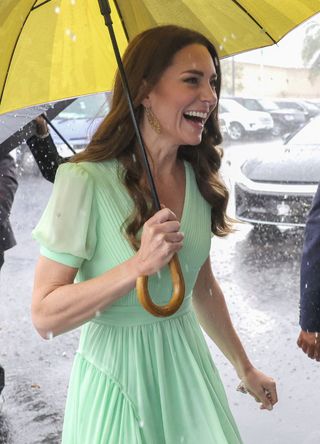Kate Middleton wearing a lime green dress.